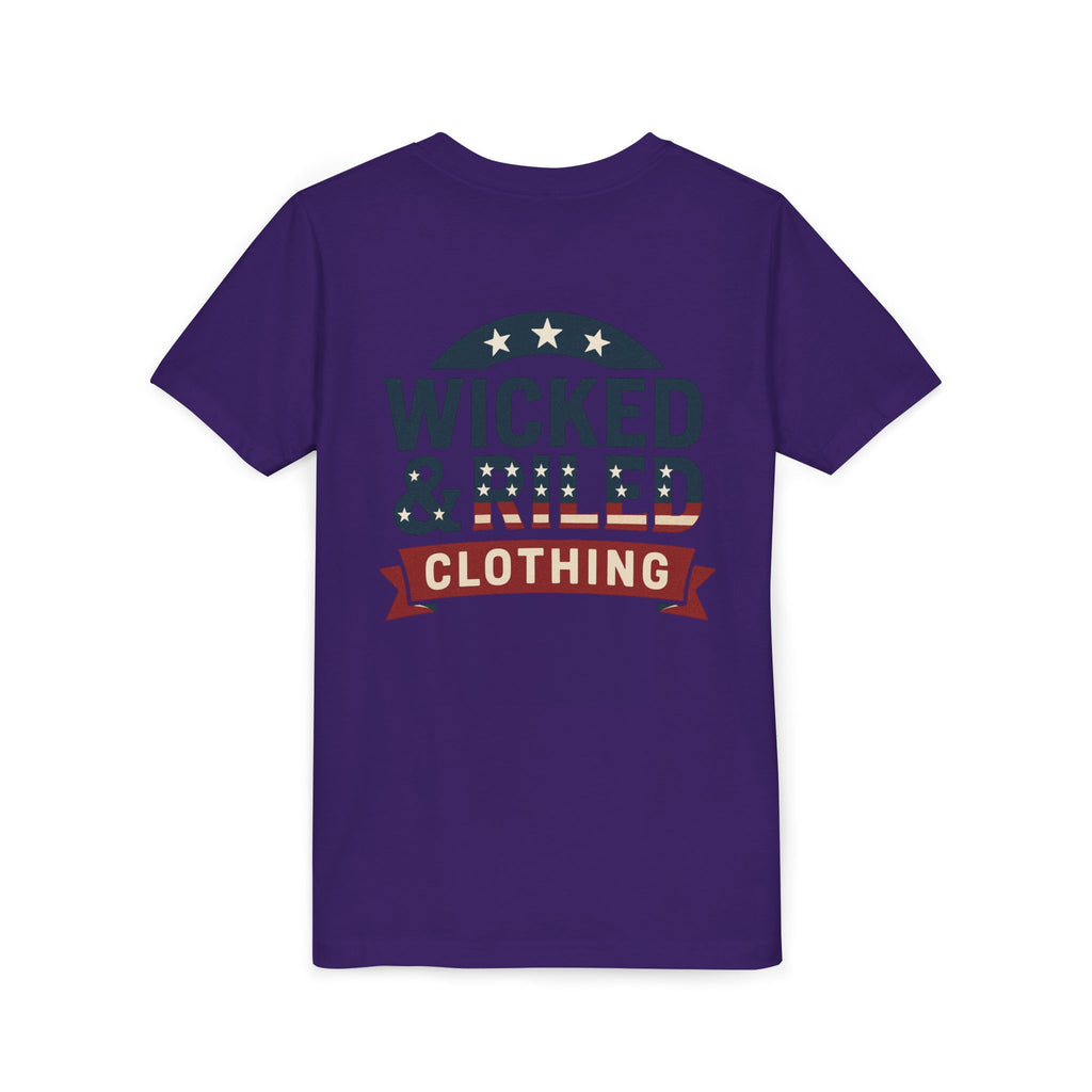 Youth Tee "Wicked & Riled Clothing" Patriotic Graphic Tee