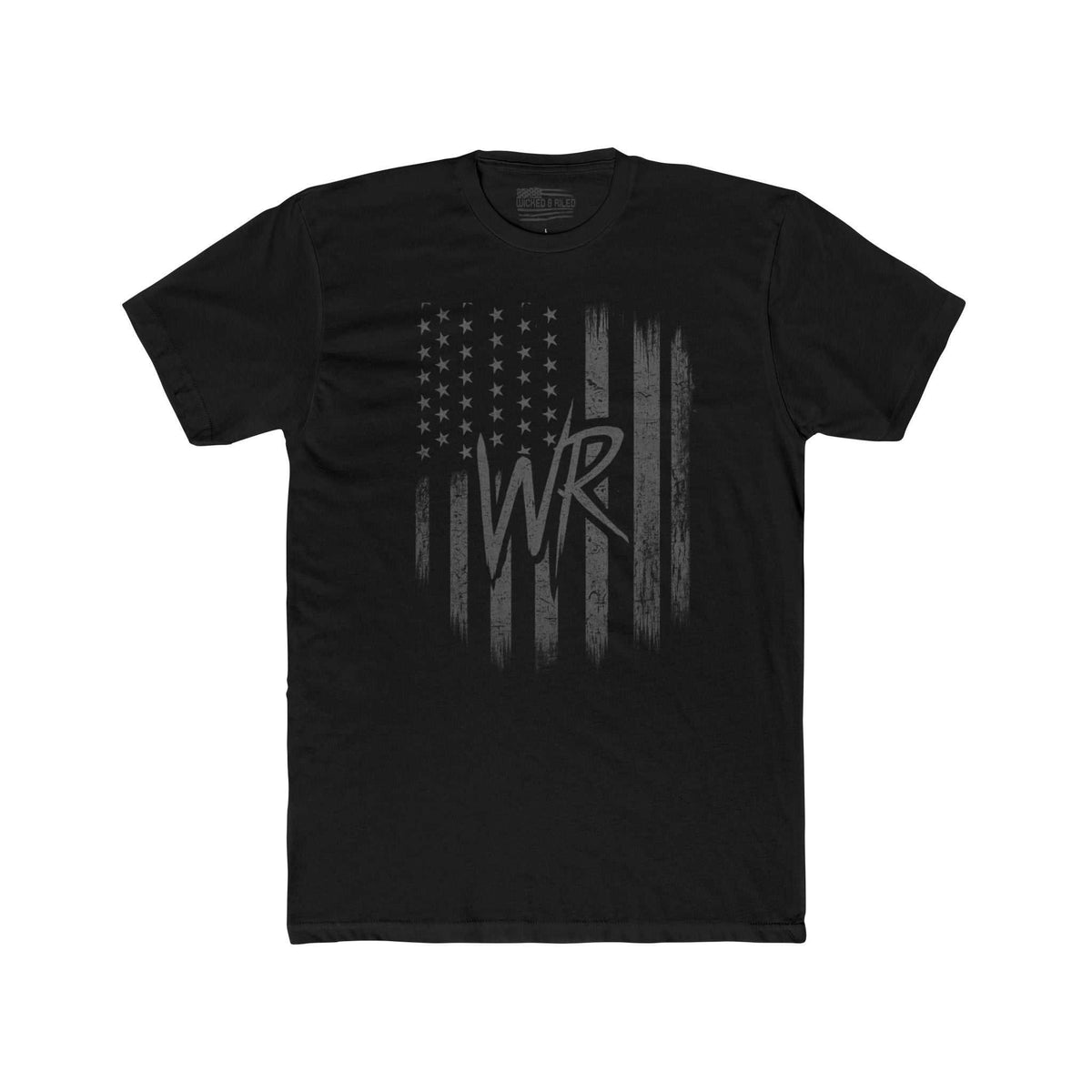 Wicked & Riled graphic tee featuring the OG Rebels flag design on a casual t-shirt by Printify.