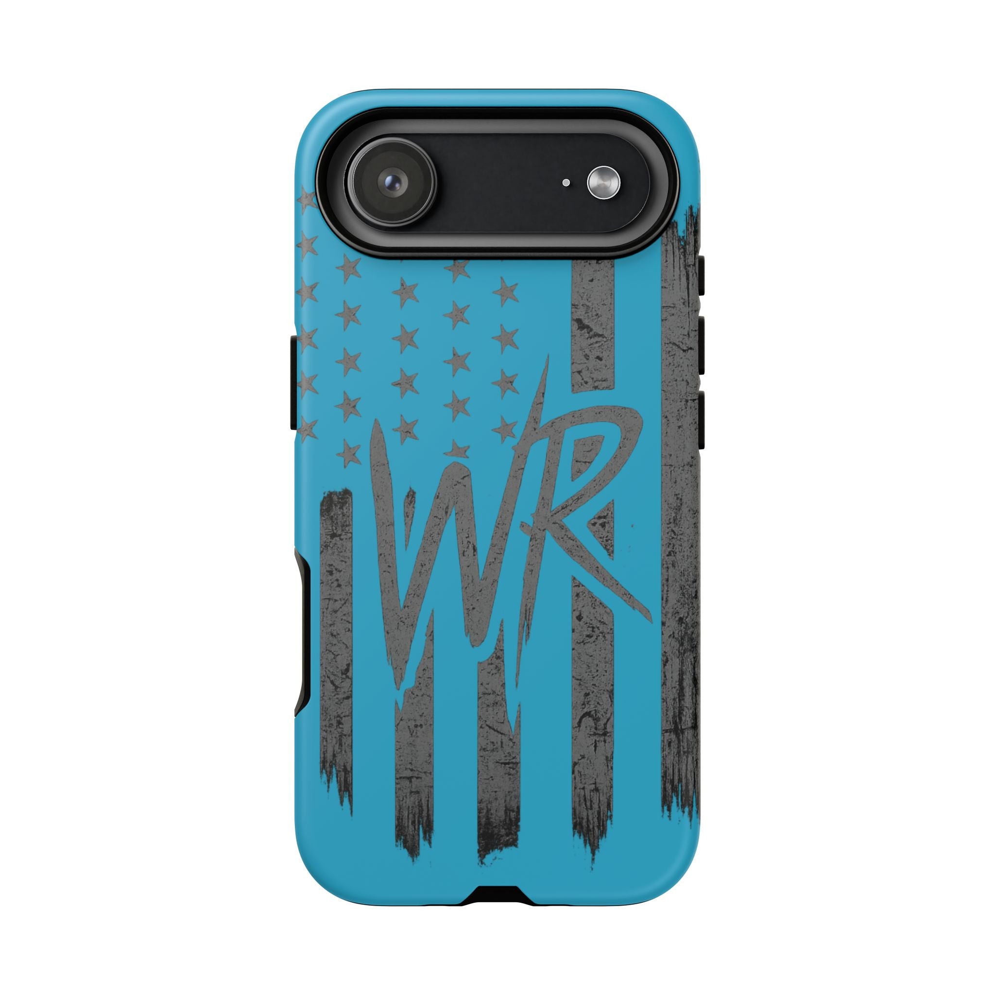 Patriotic blue 'WR' flag tough phone case by Printify, showcasing a durable design with vibrant flag graphics.