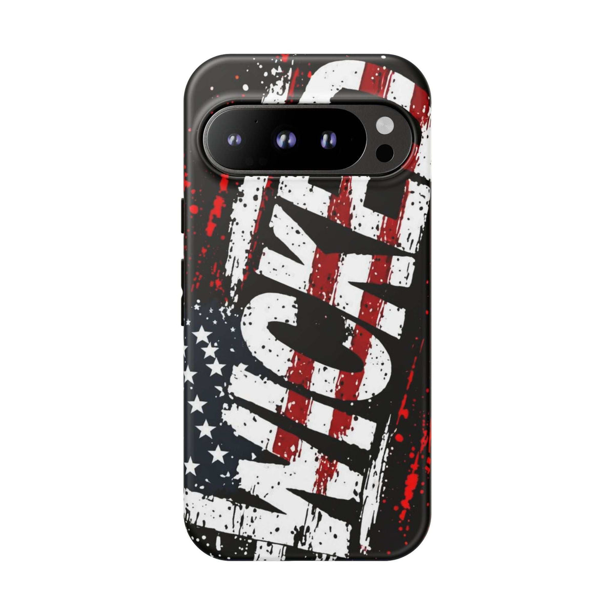 Distressed American flag phone case featuring "VETERAN" graphic by Printify for rugged protective style.