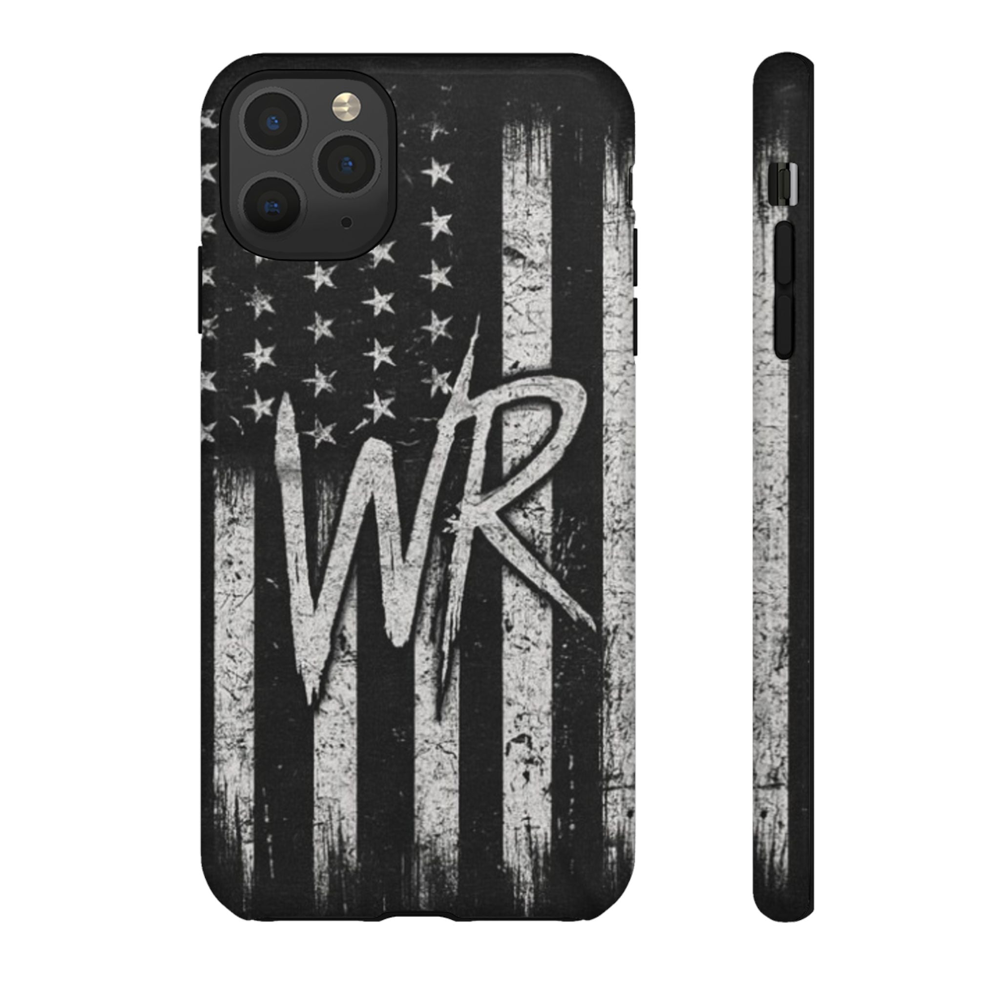 Patriotic Monogram Tough Phone Case – Distressed American Flag with WR