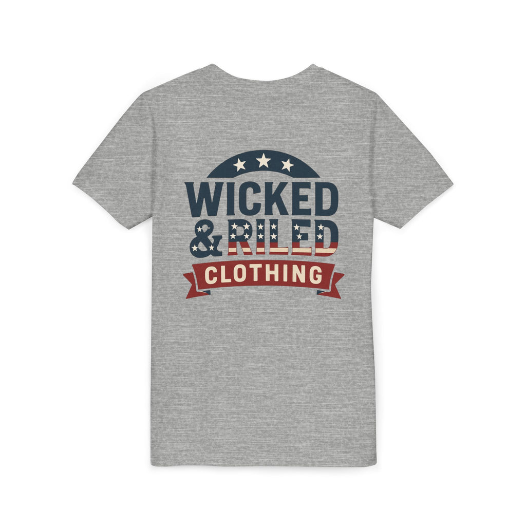 Youth Tee "Wicked & Riled Clothing" Patriotic Graphic Tee