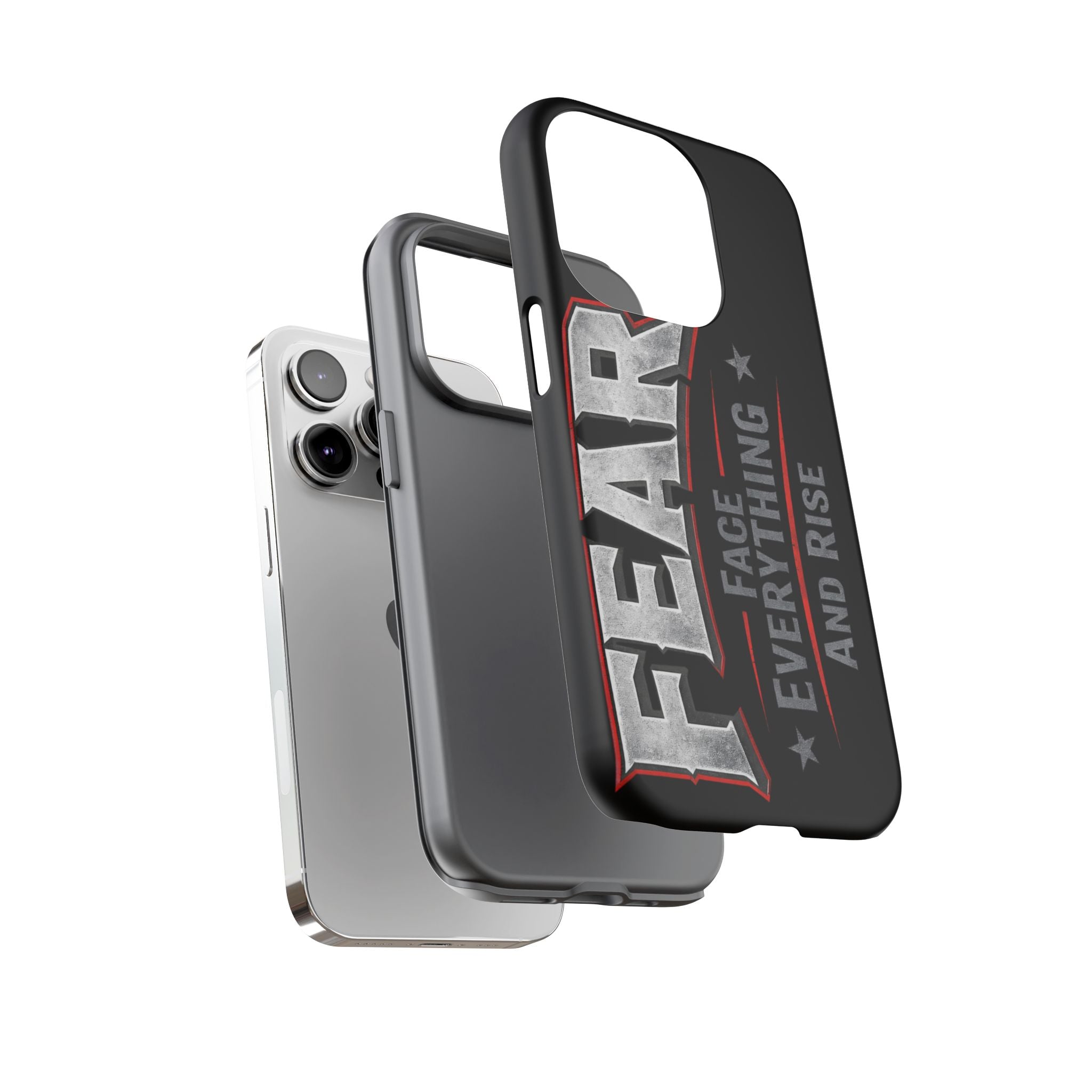 Fear Face Everything and Rise Phone Case by Printify, featuring a motivational design and durable protection for smartphones.