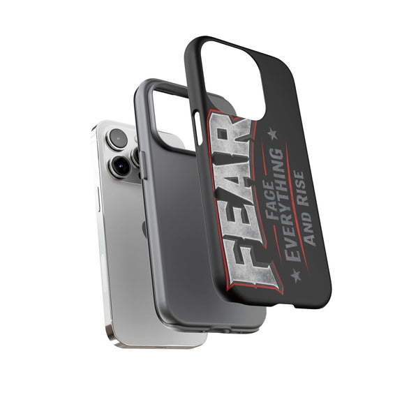 Fear Face Everything and Rise Phone Case by Printify, featuring a motivational design and durable protection for smartphones.