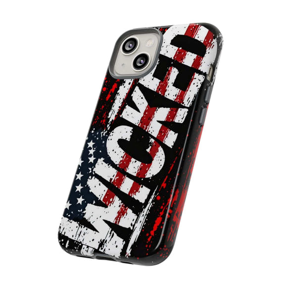 Distressed American flag phone case with "VETERAN" graphic by Printify, showcasing rugged patriotic design and protection.