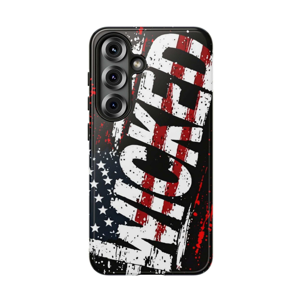Distressed American Flag phone case featuring "VETERAN" graphic by Printify, designed for rugged patriotic protection.