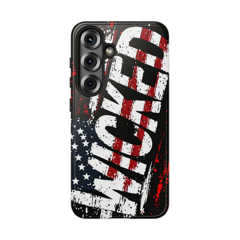 Distressed American Flag phone case featuring "VETERAN" graphic by Printify, designed for rugged patriotic protection.