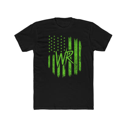 Green Distressed Flag Tee with OG Star Logo - Wicked & Riled Clothing