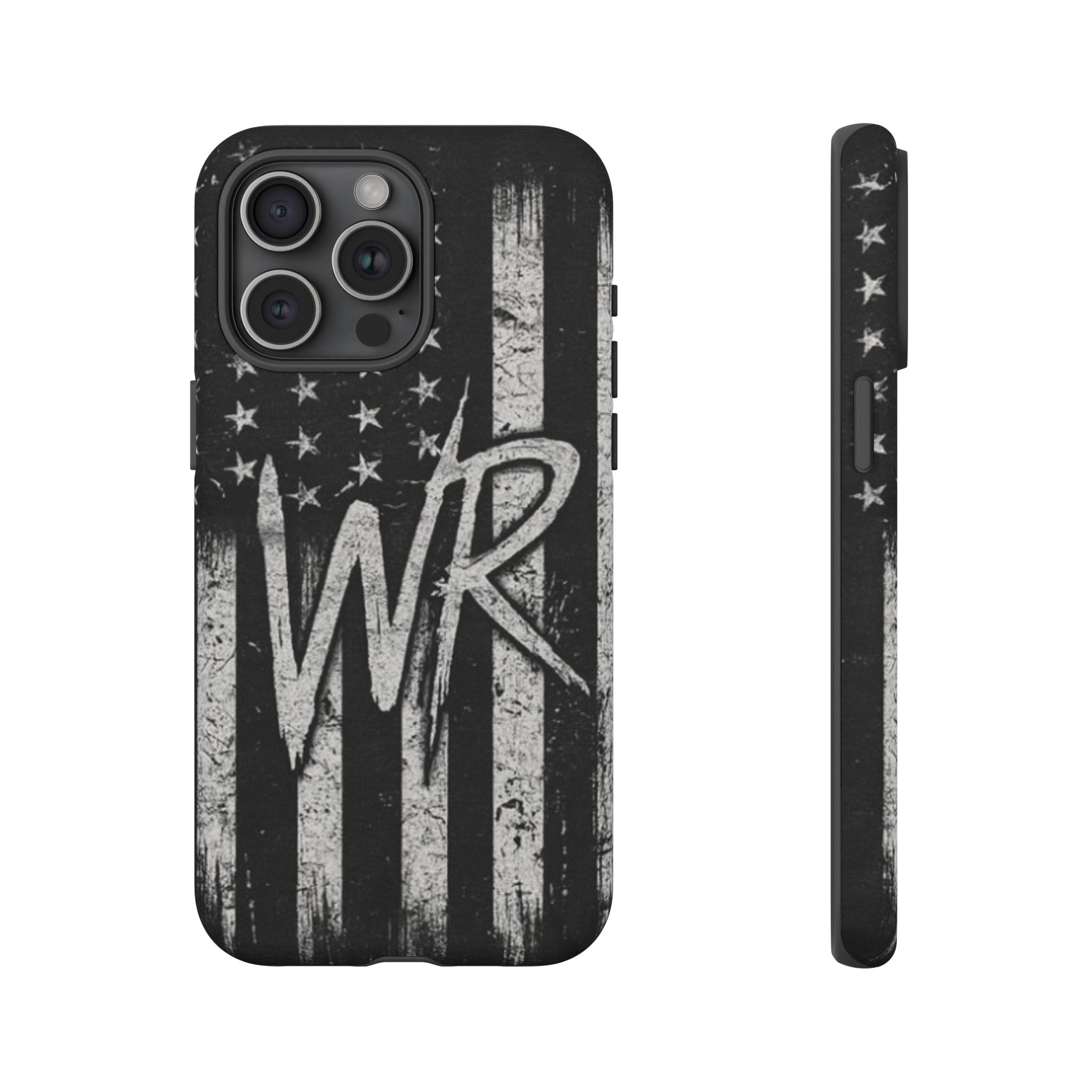 Patriotic Monogram Tough Phone Case – Distressed American Flag with WR
