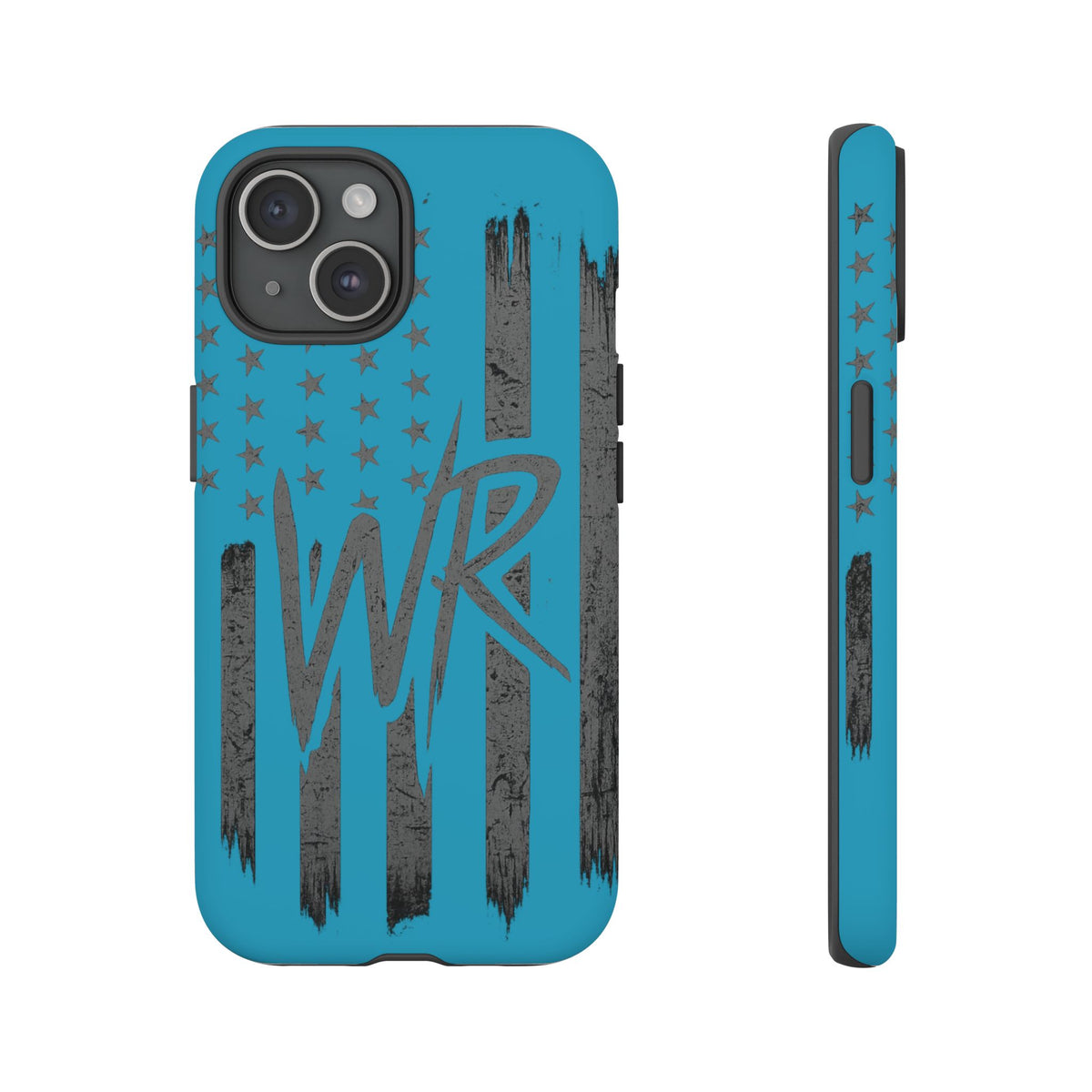 Patriotic blue 'WR' flag tough phone case by Printify, featuring durable design and vibrant colors.
