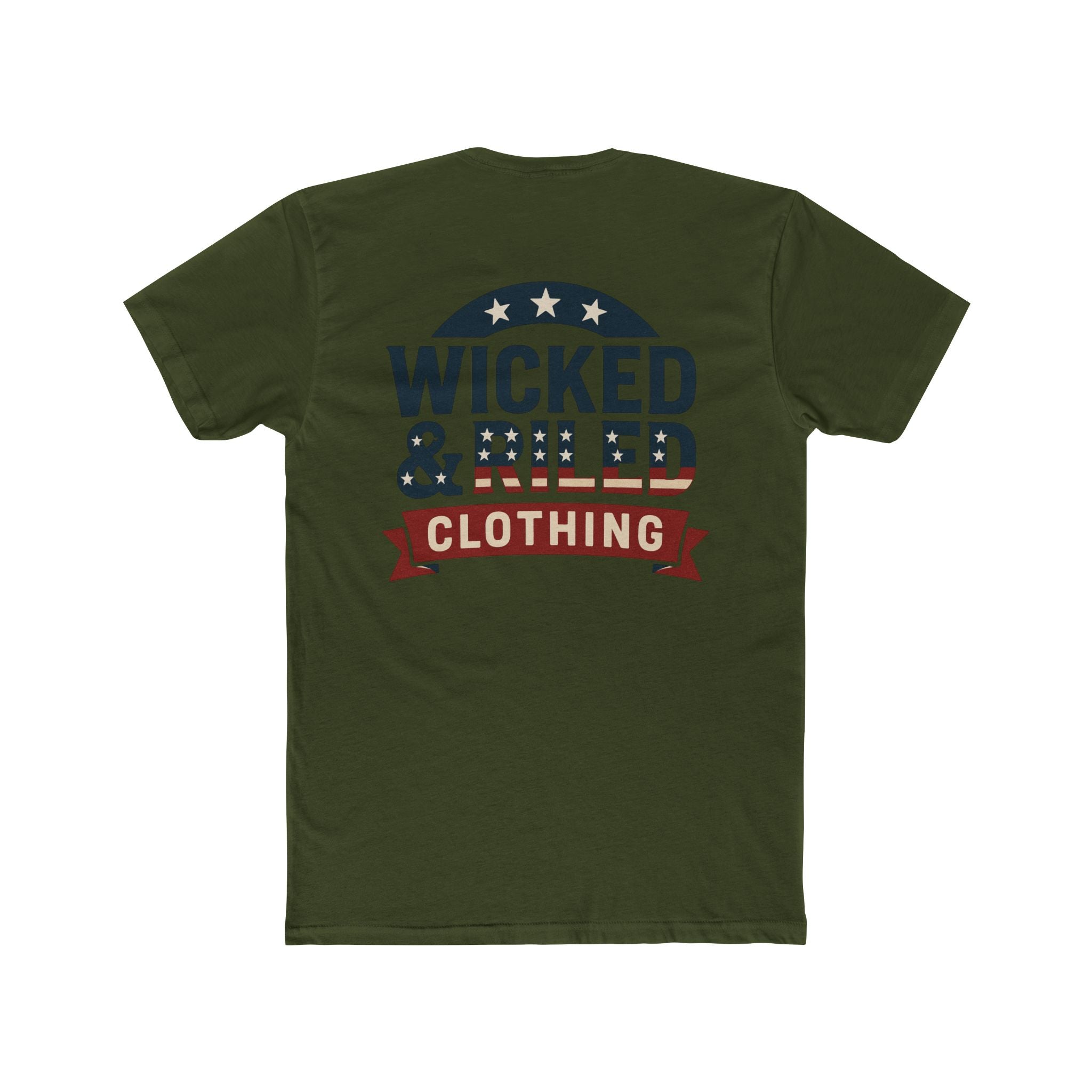 Wicked & Riled Clothing Tee Patriotic Vintage Logo Crewneck - Wicked & Riled Clothing