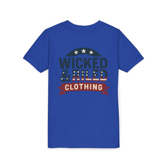 Youth Tee "Wicked & Riled Clothing" Patriotic Graphic Tee - Wicked & Riled Clothing