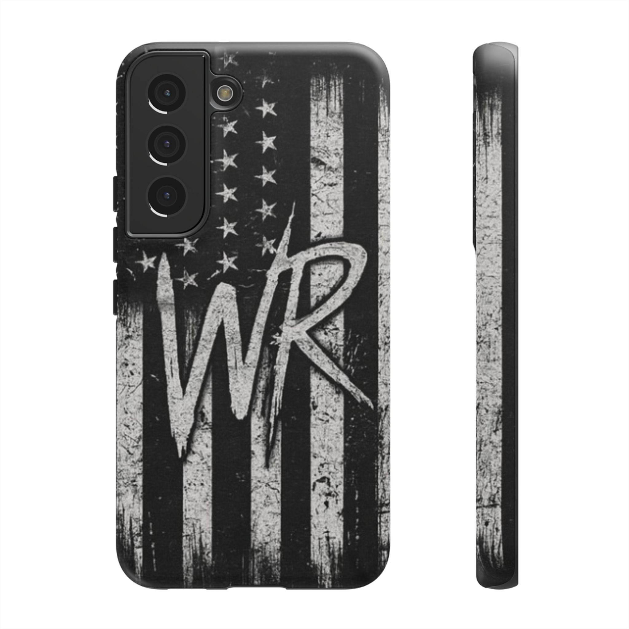 Patriotic Monogram Tough Phone Case – Distressed American Flag with WR