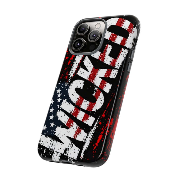 Distressed American flag phone case featuring "VETERAN" graphic by Printify for rugged patriotic protection.