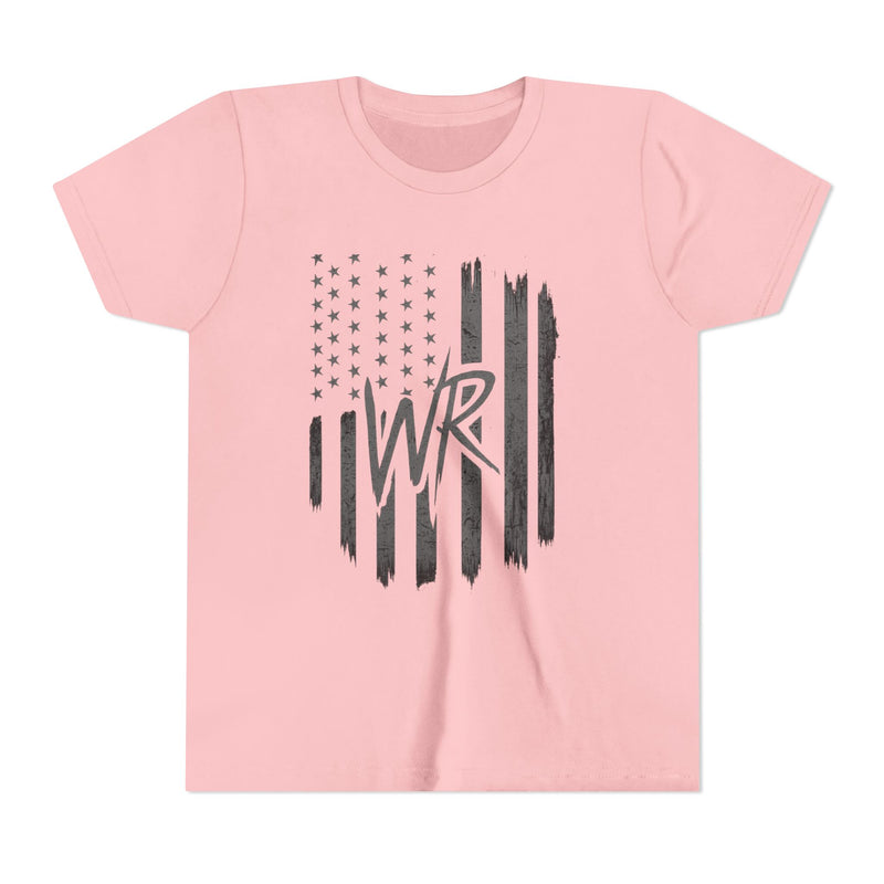 Youth Tee  Distressed American Flag with WR Monogram - Wicked & Riled Clothing