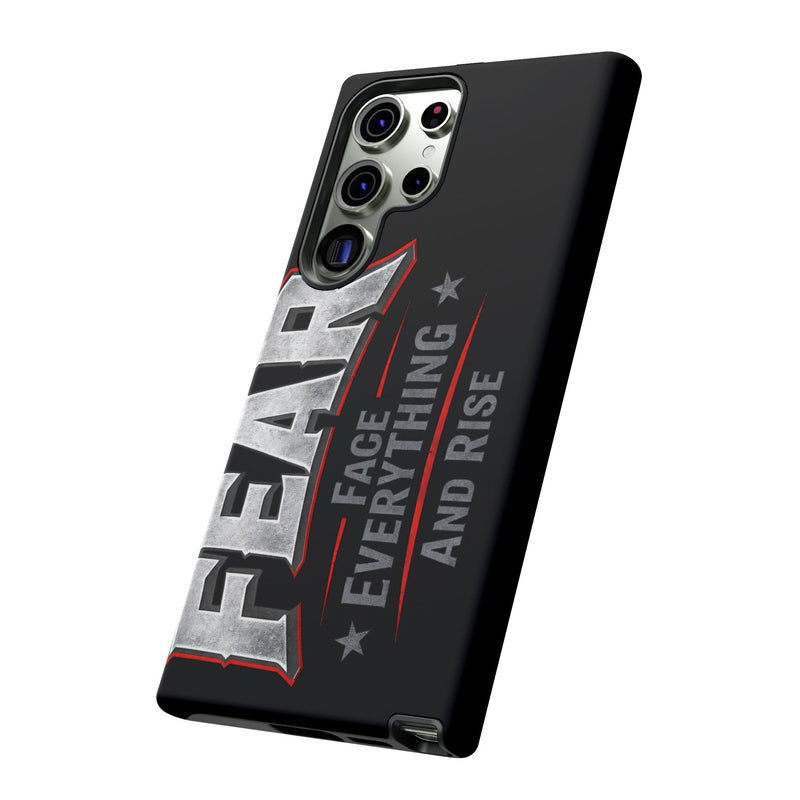 Fear Face Everything and Rise Phone Case by Printify, featuring a bold graphic design on a sleek phone case.