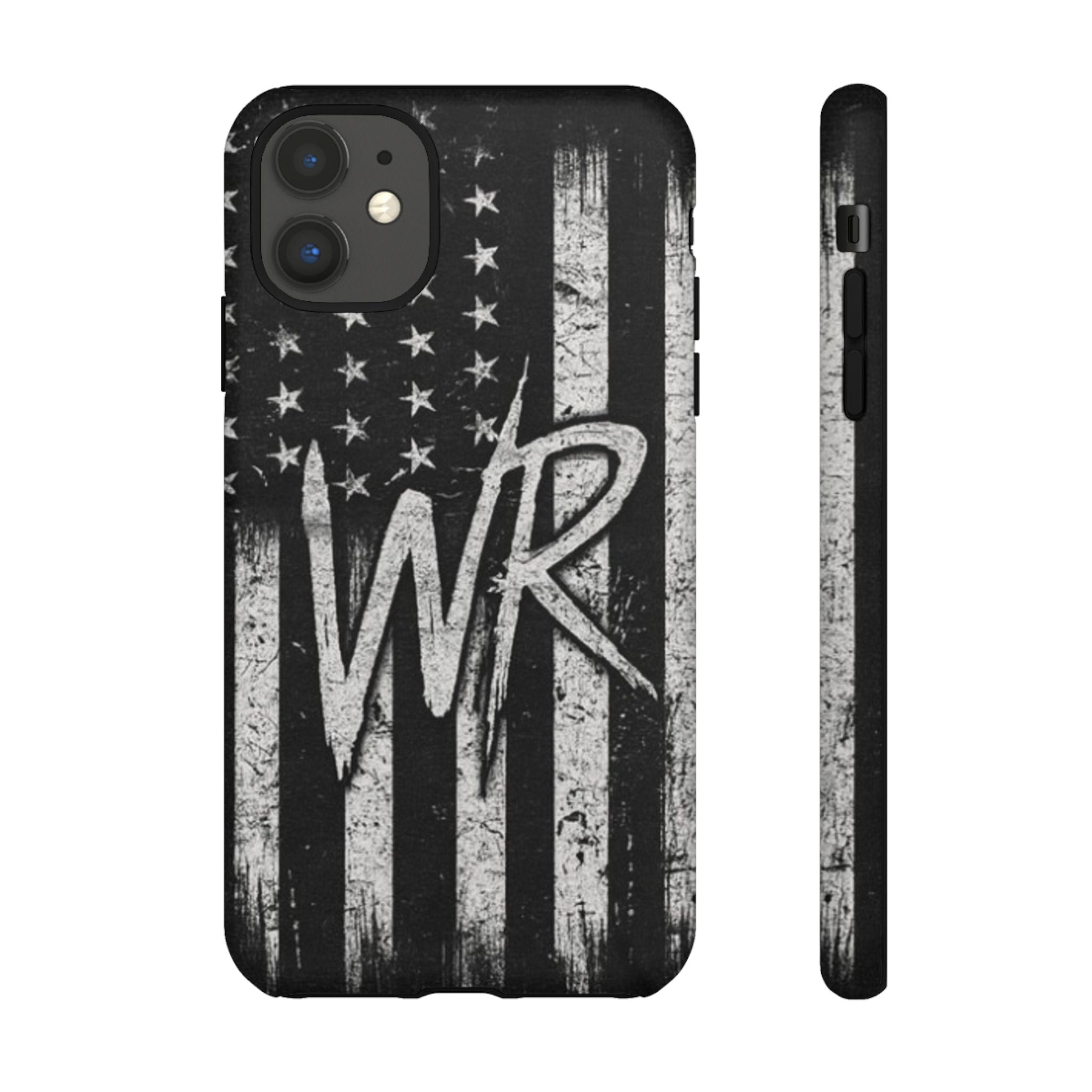 Patriotic Monogram Tough Phone Case – Distressed American Flag with WR