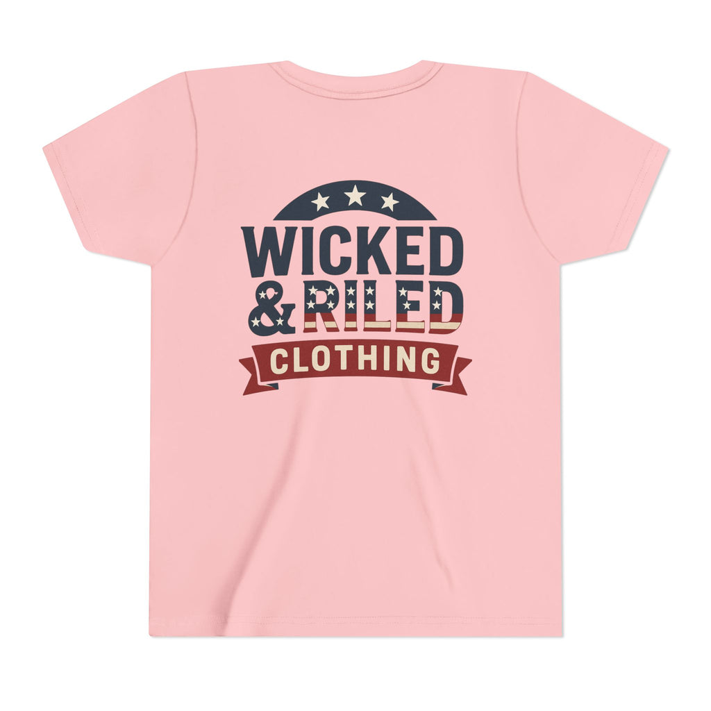 Youth Tee "Wicked & Riled Clothing" Patriotic Graphic Tee