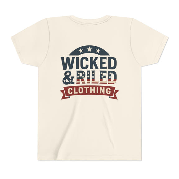 Youth Tee "Wicked & Riled Clothing" Patriotic Graphic Tee - Wicked & Riled Clothing