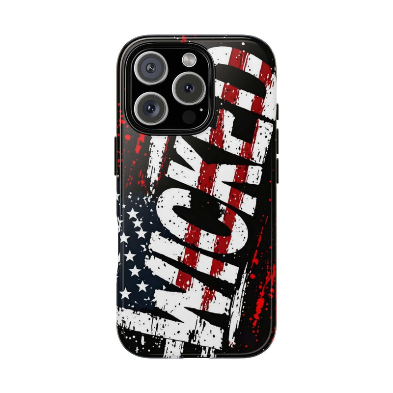 Distressed American flag phone case featuring "VETERAN" graphic by Printify, providing rugged patriotic protection.