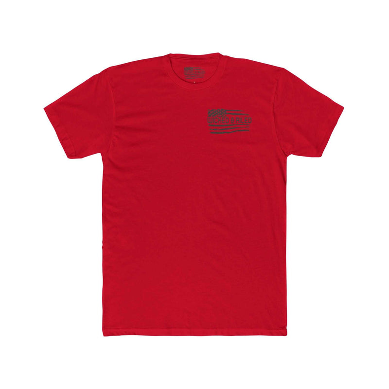 Bold graphic design on a Wicked & Riled T-Shirt by Printify, featuring a simple flag motif on a casual tee.