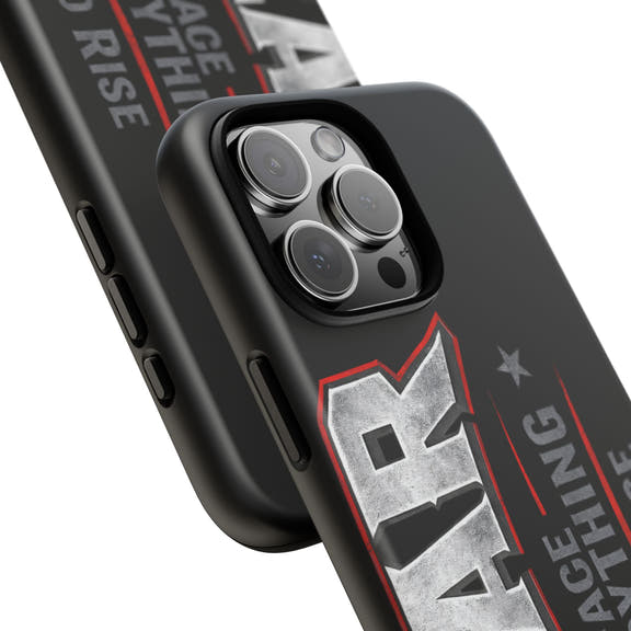 Fear Face Everything and Rise Phone Case by Printify, featuring a motivational design with bold text on a sleek background.