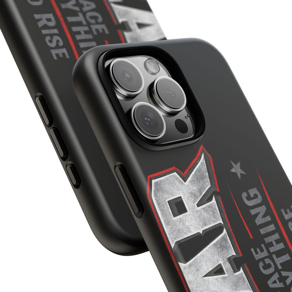 Fear Face Everything and Rise Phone Case by Printify, featuring a motivational design with bold text on a sleek background.