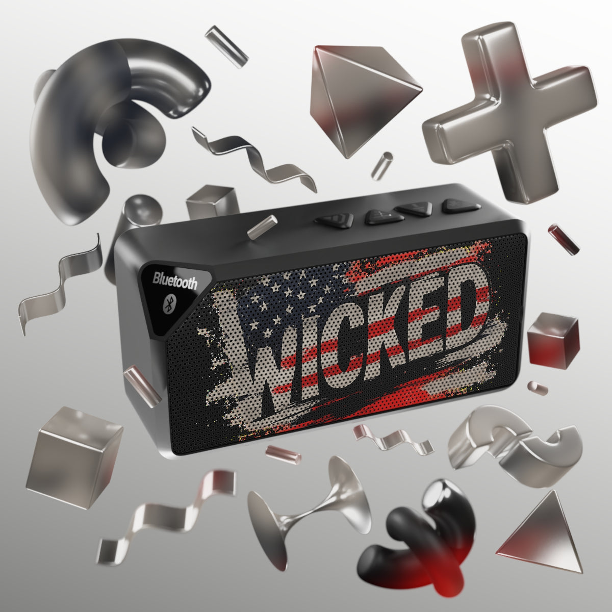 Bluetooth Speaker — 'WICKED' American Flag Grille - Wicked & Riled Clothing