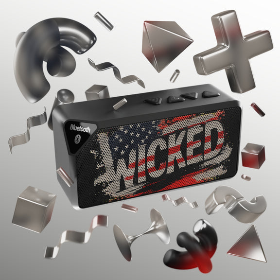 Bluetooth Speaker — 'WICKED' American Flag Grille - Wicked & Riled Clothing