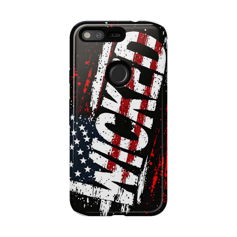Distressed American flag phone case with "VETERAN" graphic by Printify, showcasing rugged patriotic design and protection.