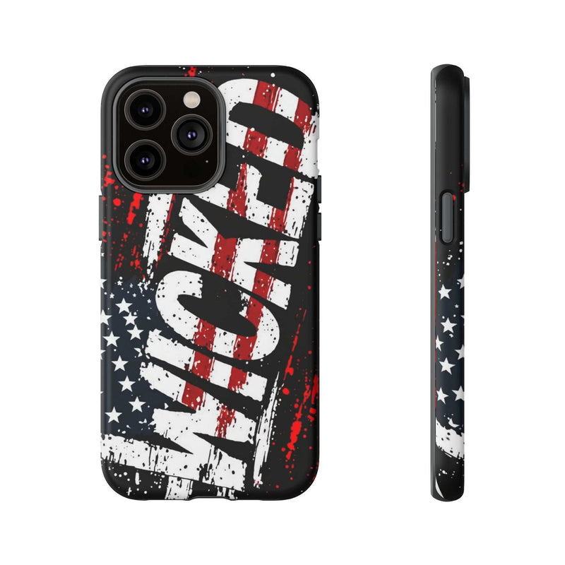 Distressed American Flag phone case featuring "VETERAN" graphic by Printify, showcasing rugged, patriotic design.