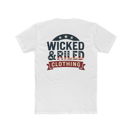 Wicked & Riled Clothing Tee Patriotic Vintage Logo Crewneck - Wicked & Riled Clothing