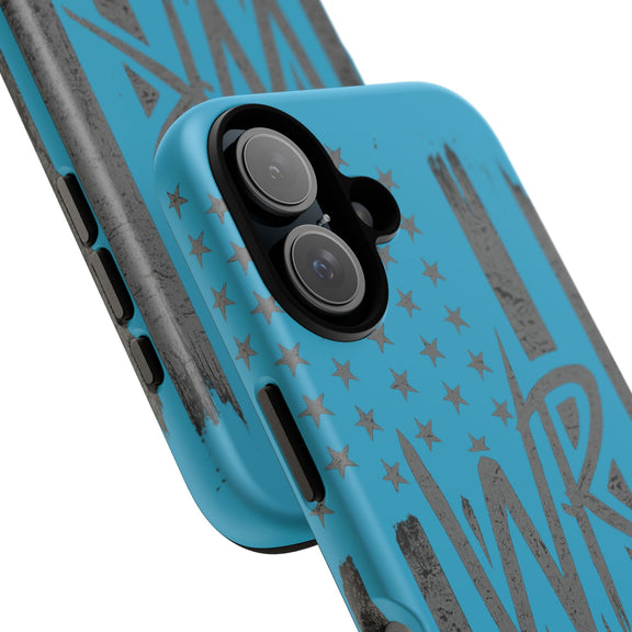 Patriotic blue 'WR' flag tough phone case by Printify, featuring a durable design and vibrant flag graphics.
