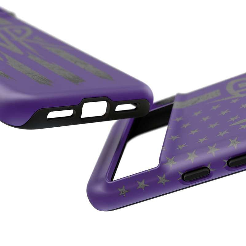 Purple 'WR' Flag Tough Phone Case by Printify, featuring a durable design and vibrant flag graphic.