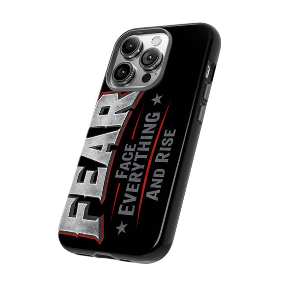Fear Phone Case by Printify featuring a motivational design with bold typography on a sleek surface.
