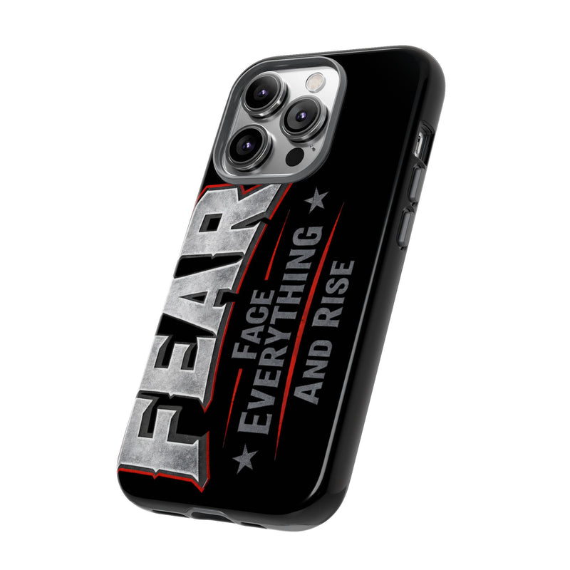 Fear Phone Case by Printify featuring a motivational design with bold typography on a sleek surface.