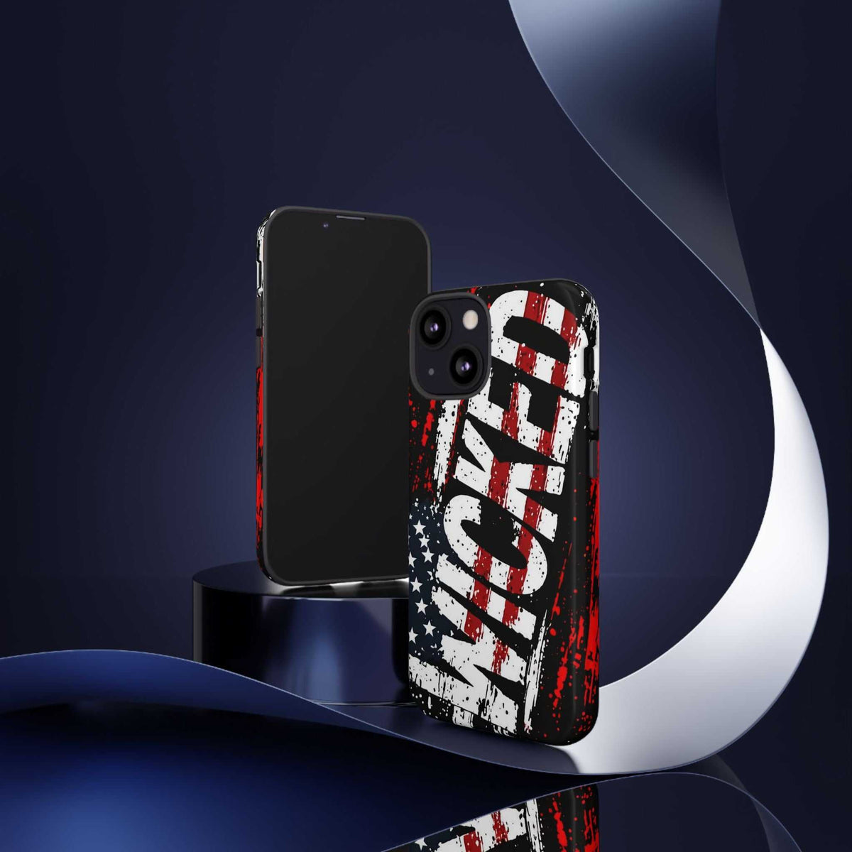 Distressed American flag phone case featuring "VETERAN" graphic by Printify, showcasing rugged patriotic design and protection.
