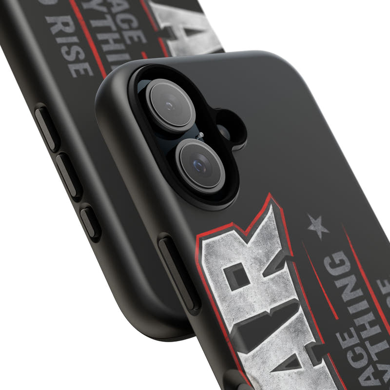 Fear Face Everything and Rise phone case by Printify featuring a bold design on a sleek protective cover.
