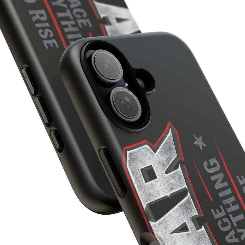 Fear Face Everything and Rise phone case by Printify featuring a bold design on a sleek protective cover.