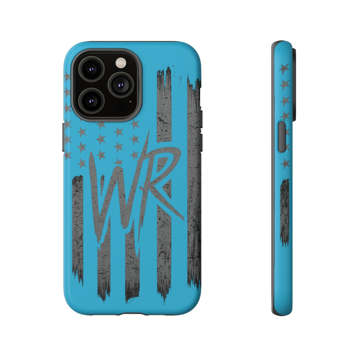 Patriotic blue 'WR' flag tough phone case by Printify, featuring a durable design and vibrant flag graphics.