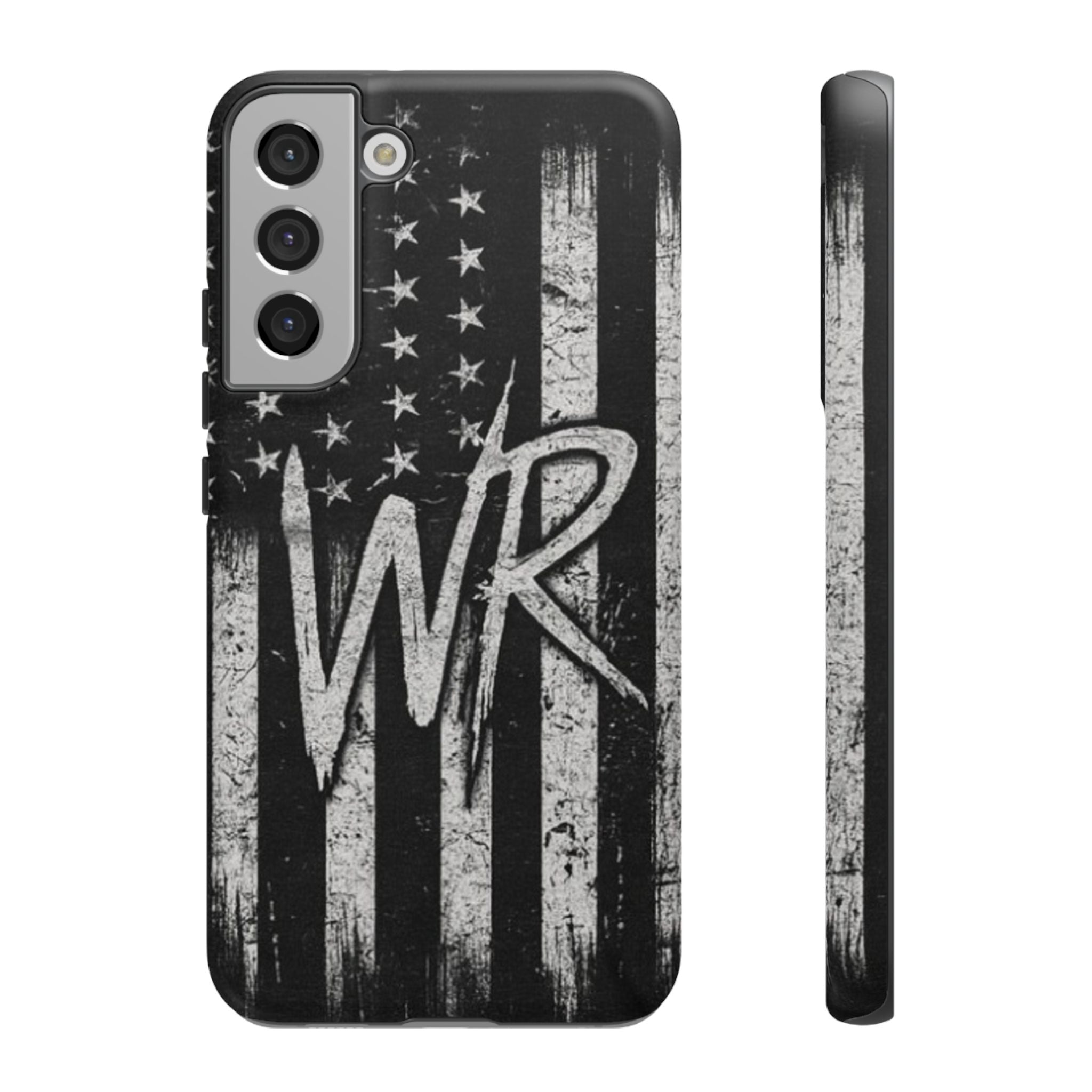 Patriotic Monogram Tough Phone Case – Distressed American Flag with WR
