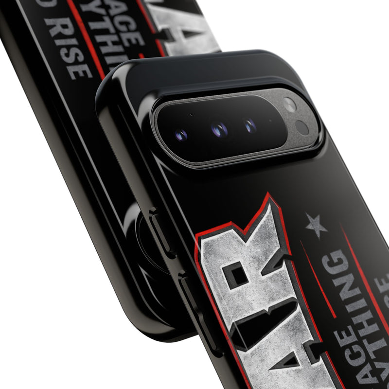 Fear phone case by Printify featuring the phrase "Face Everything and Rise" on a stylish design.
