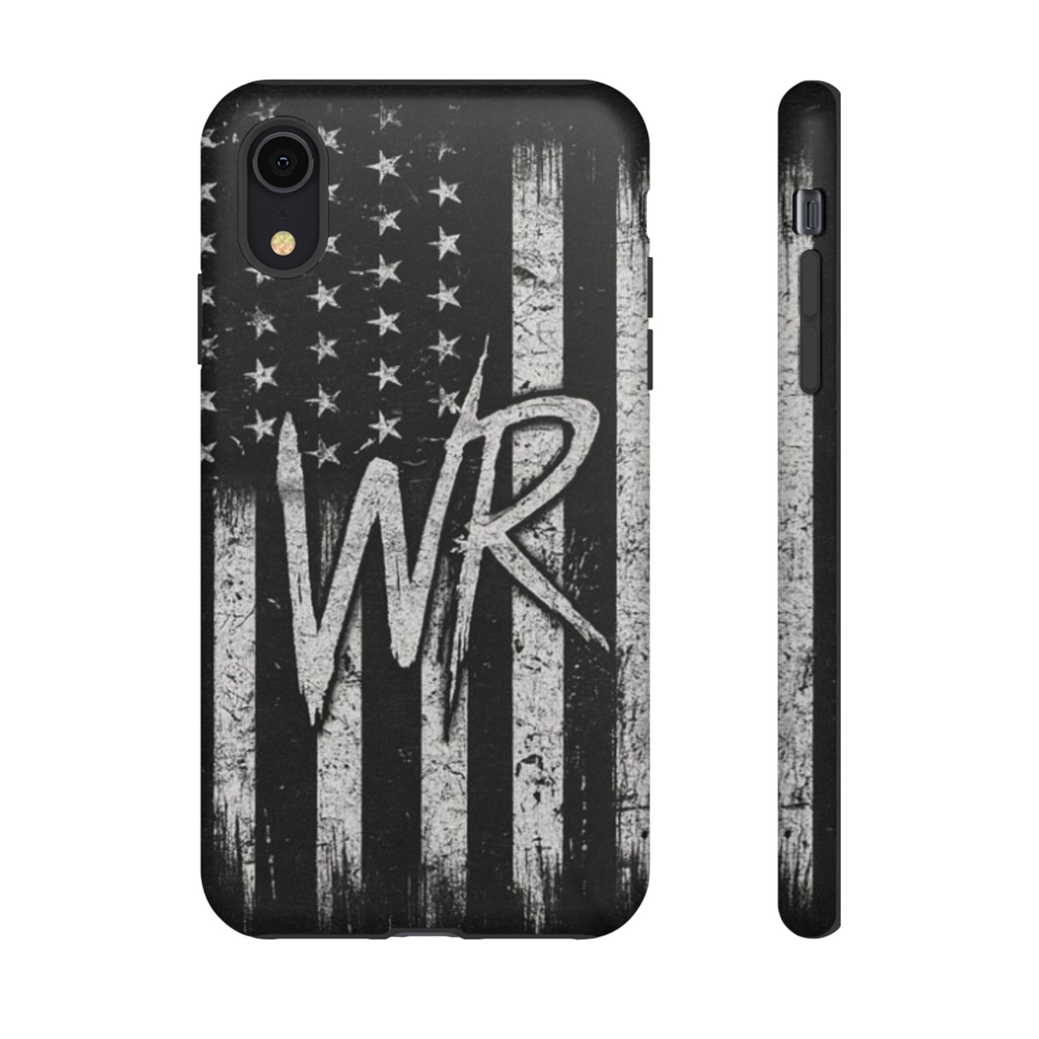 Patriotic Monogram Tough Phone Case – Distressed American Flag with WR