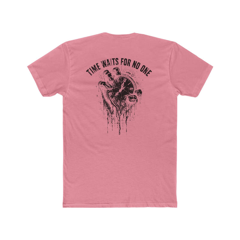Time Waits For No One Tee — Skull & Clock Graphic Cotton T‑Shirt