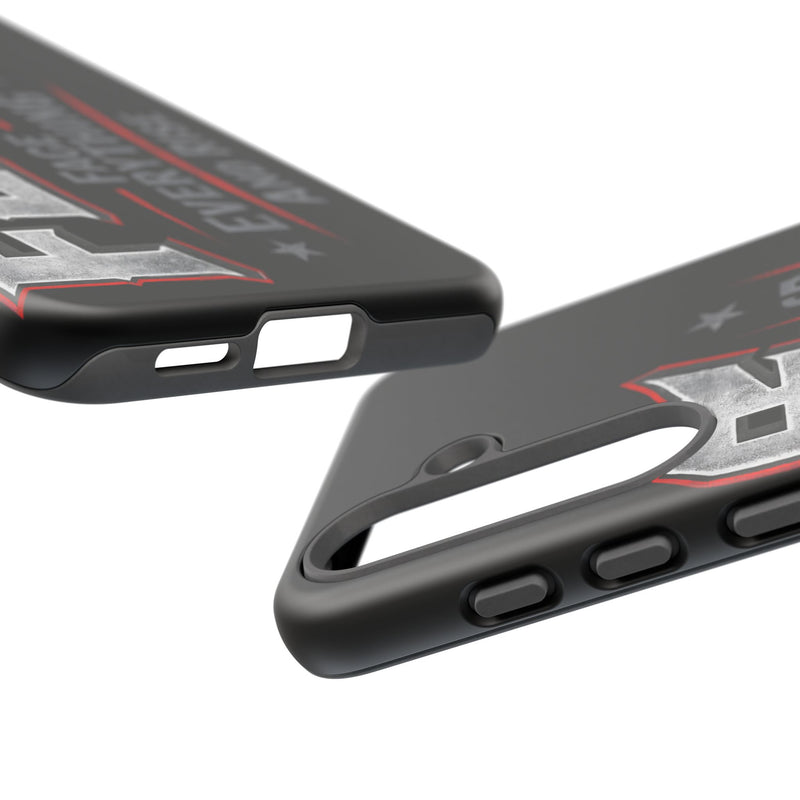 Fear phone case by Printify featuring a motivational design with the phrase "Face Everything and Rise".