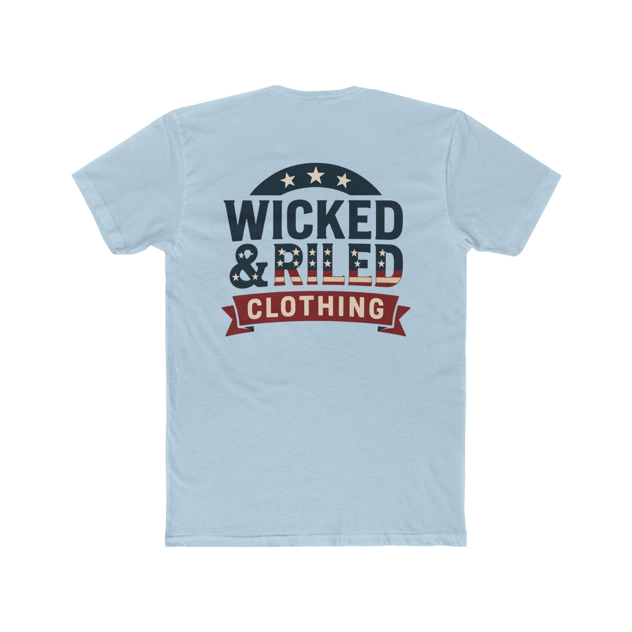 Wicked & Riled Clothing Tee Patriotic Vintage Logo Crewneck - Wicked & Riled Clothing