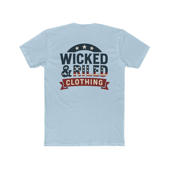 Wicked & Riled Clothing Tee Patriotic Vintage Logo Crewneck - Wicked & Riled Clothing