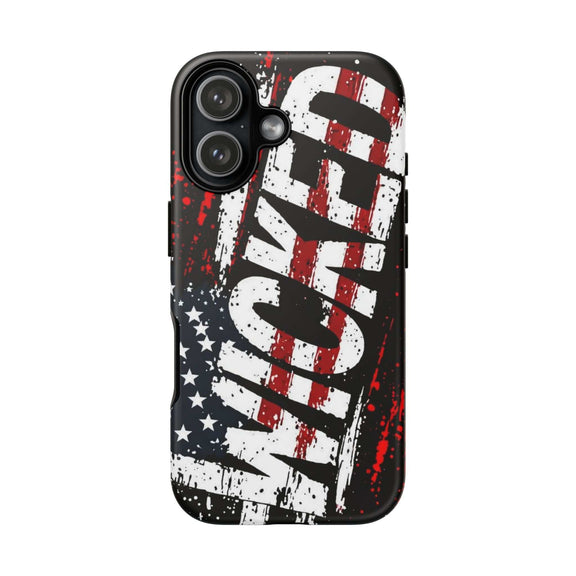 Distressed American flag phone case featuring "VETERAN" graphic by Printify, showcasing rugged patriotic design.