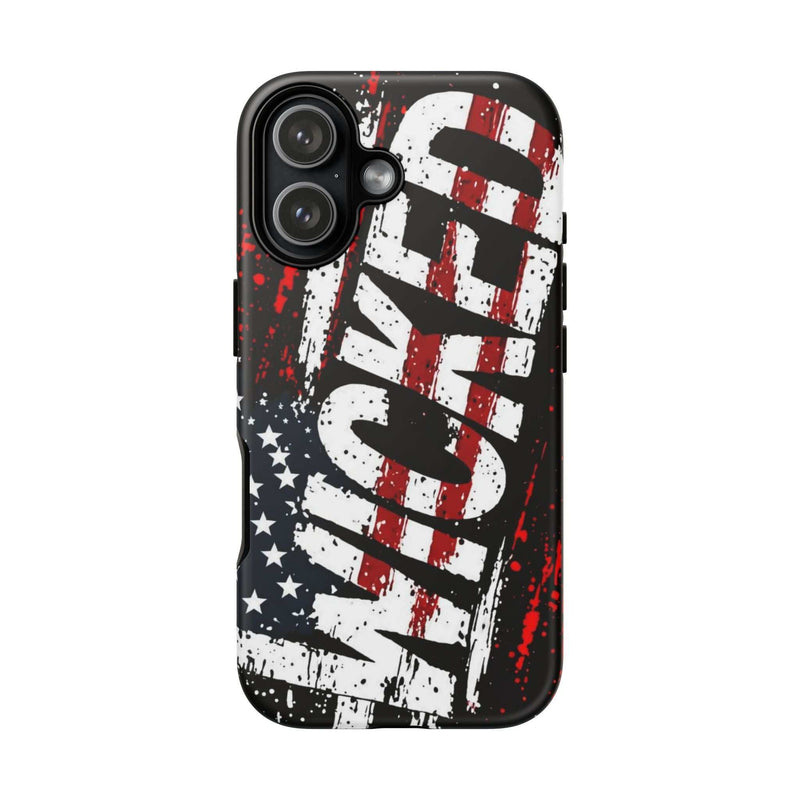 Distressed American flag phone case featuring "VETERAN" graphic by Printify, showcasing rugged patriotic design.