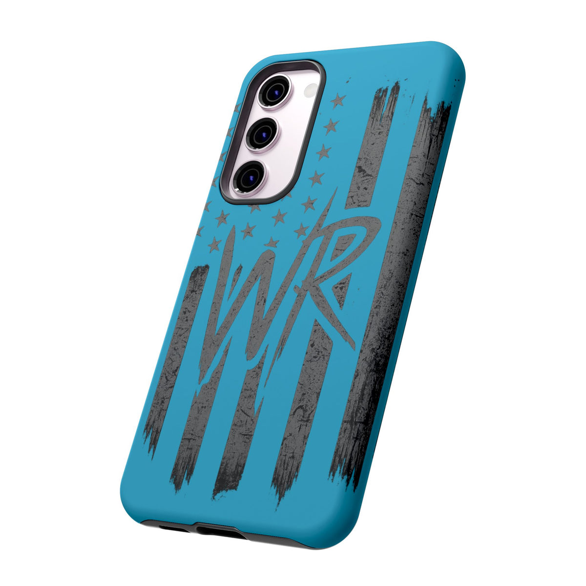 Patriotic blue 'WR' flag tough phone case by Printify, showcasing a durable design with vibrant flag graphics.